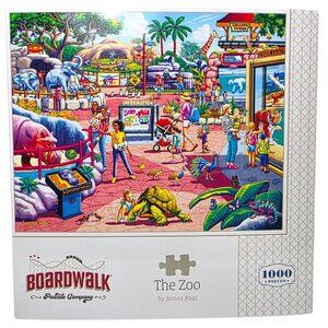 The Zoo Jigsaw Puzzle 1000 Pieces 19" x 26" Boardwalk Co Made in USA